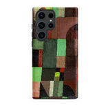 Red and Green Architecture - Paul Klee Phone Case Samsung Galaxy S23 Ultra / Matte Phone Case Geometric Abstract Design Blocks Green Brown