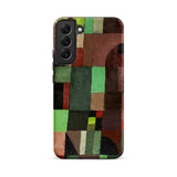 Red and Green Architecture - Paul Klee Phone Case Samsung Galaxy S22 Plus / Matte Phone Case Geometric Abstract Design Blocks Green Brown