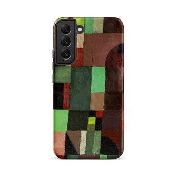 Red and Green Architecture - Paul Klee Phone Case Samsung Galaxy S22 Plus / Matte Phone Case Geometric Abstract Design Blocks Green Brown