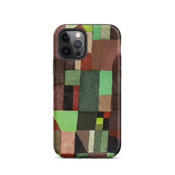 Red and Green Architecture - Paul Klee Phone Case Iphone 12 Pro / Matte Phone Case Geometric Abstract Design Blocks Green Brown Klee