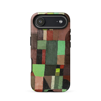 Red and Green Architecture - Paul Klee Phone Case Iphone 17 Air / Matte Rugged Phone Case Geometric Abstract Design Earthy Tones Klee
