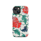 Red Peonies - Owen Jones Floral Phone Case Iphone 14 / Matte Floral Patterned Phone Case Owen Jones, Chinese Peony Design, Jones’s Vibrant