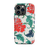 Red Peonies - Owen Jones Floral Phone Case Iphone 14 Pro Max / Matte Floral Patterned Phone Case Owen Jones, Chinese Peony Design, Jones’s