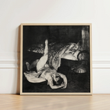Reducing Exercises - George Bellows Art Print / Canvas Framed Black-and-white Artwork Figure Expressive Sketch-like Style, Tips, Tenement