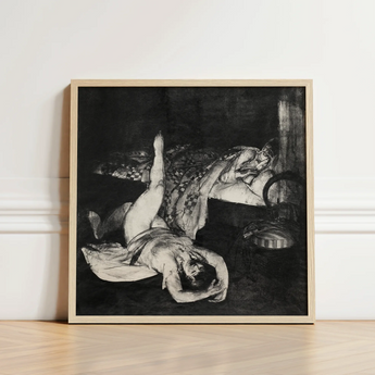Reducing Exercises - George Bellows Art Print / Canvas Framed Black-and-white Artwork Figure Expressive Sketch-like Style, Tips, Tenement