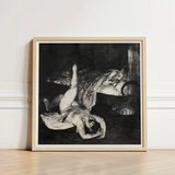 Reducing Exercises - George Bellows Art Print / Canvas Framed Black-and-white Artwork Two Figures Dramatic Expressive Style, Tips, Tenement