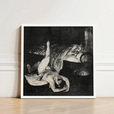 Reducing Exercises - George Bellows Art Print / Canvas Black-and-white Framed Figure Dramatic Chiaroscuro Style, Tips, Tenement Bedroom,
