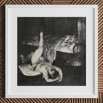 Reducing Exercises - George Bellows Art Print / Canvas Black-and-white Framed Artwork Two Figures Pose Enclosed Simple, Tips, Tenement