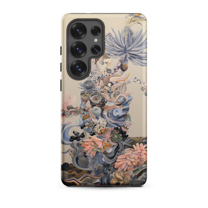 Regalia - Surreal Succulent Cornucopia Samsung Case, Galaxy S25 Ultra / Matte, Smartphone Case Intricate Abstract Floral Design Shades Blue