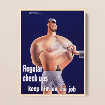 Regular Check-ups Keep Him on the Job Art Print / Canvas, 12x16’’ / 31x41cm / Natural Frame, Posters Prints & Visual Artwork, Toby Leon