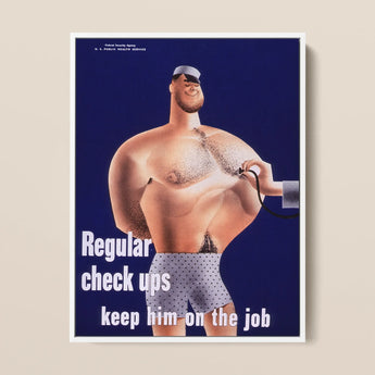 Regular Check-ups Keep Him on the Job Art Print / Canvas, 12x16’’ / 31x41cm / White Frame, Posters Prints & Visual Artwork, Toby Leon