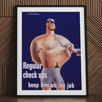 Regular Check-ups Keep Him on the Job Art Print / Canvas, 24x32’’ / 61x81cm / Black Frame / Matboard, Posters Prints & Visual Artwork, Toby
