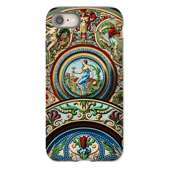 Renaissance Pattern - Auguste Racinet Iphone Case 8 / Matte Ornate Phone Case Classical Artwork Mythological Figures Intricate Auguste