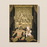 Rendezvous - Traditional Thai Temple Art Print / Canvas, 12x16’’ / 31x41cm / Natural Frame, Posters Prints & Visual Artwork, Toby Leon