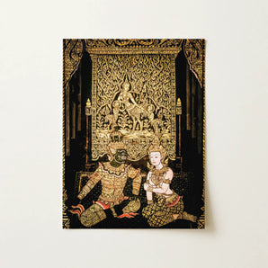 Rendezvous - Traditional Thai Temple Art Print / Canvas, 12x16’’ / 31x41cm / Unframed / no Border, Posters Prints & Visual Artwork, Toby
