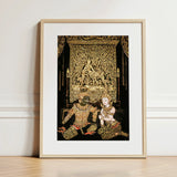 Rendezvous - Traditional Thai Temple Art Print / Canvas Framed Intricate Gold Black Spellbinding, Mythology, Prints