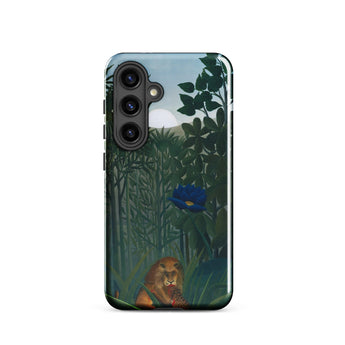 The Repast of the Lion - Henri Rousseau Phone Case Samsung Galaxy S24 / Gloss Phone Case Detailed Illustration Lion Dense Green Foliage