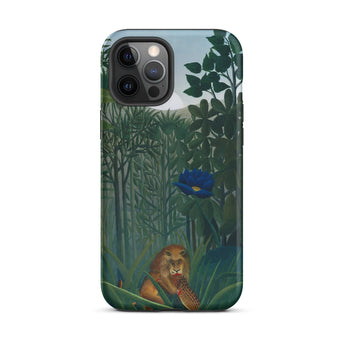 The Repast of the Lion - Henri Rousseau Phone Case Iphone 12 Pro Max / Matte Phone Case Detailed Illustration Lion Lush Green Foliage Henri