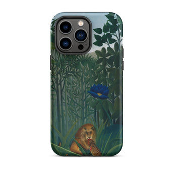 The Repast of the Lion - Henri Rousseau Phone Case Iphone 14 Pro Max / Matte Phone Case Detailed Illustration Lion Lush Green Jungle Henri