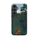 The Repast of the Lion - Henri Rousseau Phone Case Samsung Galaxy S24 Plus / Matte Phone Case Detailed Illustration Lion Lush Green Jungle