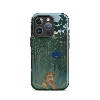 The Repast of the Lion - Henri Rousseau Phone Case Iphone 16 Pro / Gloss Phone Case Detailed Illustration Lion Lush Green Jungle Henri