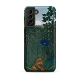 The Repast of the Lion - Henri Rousseau Phone Case Samsung Galaxy S21 Plus / Matte Phone Case Jungle Scene Lion Blue Flower Designed Henri