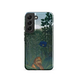 The Repast of the Lion - Henri Rousseau Phone Case Samsung Galaxy S22 / Gloss Phone Case Jungle Scene Lion Blue Flower Designed Henri