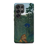 The Repast of the Lion - Henri Rousseau Phone Case Samsung Galaxy S25 Ultra / Matte Phone Case Jungle Scene Lion Blue Flower Designed Henri