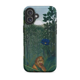 The Repast of the Lion - Henri Rousseau Phone Case Iphone 16 Plus / Matte Phone Case Jungle Scene Lion Vibrant Green Foliage Henri Rousseau