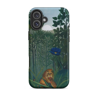 The Repast of the Lion - Henri Rousseau Phone Case Iphone 16 Plus / Matte Phone Case Jungle Scene Lion Vibrant Green Foliage Henri Rousseau