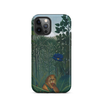 The Repast of the Lion - Henri Rousseau Phone Case Iphone 12 Pro / Matte Phone Case Lush Jungle Scene Lion Vibrant Green Henri Rousseau
