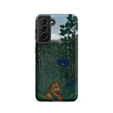 The Repast of the Lion - Henri Rousseau Phone Case Samsung Galaxy S21 / Matte Phone Case Vibrant Jungle Scene Lush Green Foliage Henri