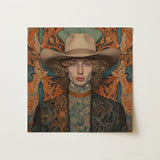 Reuben - Gay Redhead Cowboy Art Print / Canvas 12x12’’ / 31x31cm / Unframed / no Border Square Canvas Painting Portrait Person Curly Hair