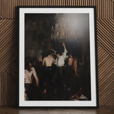 Reverie - Gay Circuit Party Aristocrats Art Print / Canvas Black-framed Moody Dimly Lit Scene People, Peeled Fruit Prints