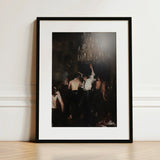 Reverie - Gay Circuit Party Aristocrats Art Print / Canvas Black-framed White Mat Dimly Lit Scene, Peeled Fruit Prints