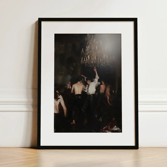 Reverie - Gay Circuit Party Aristocrats Art Print / Canvas Black-framed White Mat Dimly Lit Scene, Peeled Fruit Prints