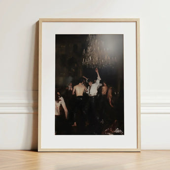 Reverie - Gay Circuit Party Aristocrats Art Print / Canvas Framed Light Wood Frame White Dimly, Peeled Fruit Prints