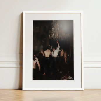 Reverie - Gay Circuit Party Aristocrats Art Print / Canvas White-framed Dimly Lit Candlelit Dance Scene, Peeled Fruit Prints