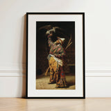 Rich Kyrgyz Hunter with a Falcon - Vasily Vereshchagin Art Print / Canvas, 12x18’’ / 31x46cm / Black Frame / Matboard, Posters Prints &