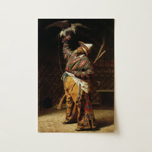 Rich Kyrgyz Hunter with a Falcon - Vasily Vereshchagin Art Print / Canvas, 12x18’’ / 31x46cm / Unframed / no Border, Posters Prints &