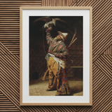 Rich Kyrgyz Hunter with a Falcon - Vasily Vereshchagin Art Print / Canvas, Vasily Vereshchagin Art, Central Asian Falconry, Kyrgyz Hunter