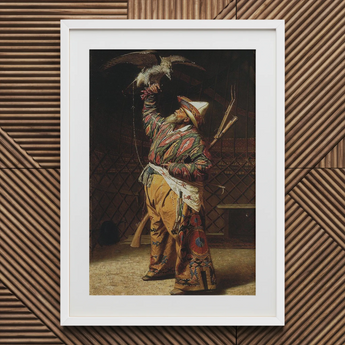 Rich Kyrgyz Hunter with a Falcon - Vasily Vereshchagin Art Print / Canvas, Vasily Vereshchagin Art, Central Asian Falconry, Kyrgyz Hunter
