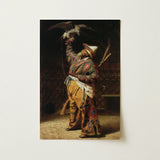 Rich Kyrgyz Hunter with a Falcon - Vasily Vereshchagin Art Print / Canvas Framed Reproduction Classical Painting Bearded Man Ornate