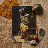 Rich Kyrgyz Hunter with a Falcon - Vasily Vereshchagin Art Print / Canvas Rectangular Art Print Man Traditional Colorful Attire Eagle