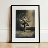 Ringleader - Gay Neoclassical Art Print / Canvas Black-framed Muscular Man Motion Captured Mid-hoop Queer Body Liberation, Sepia-toned
