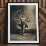 Ringleader - Gay Neoclassical Art Print / Canvas Black-framed Sepia-toned Portrait Muscular Man Motion Queer Body Liberation, Dance Prints