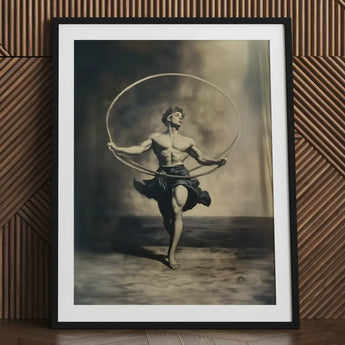 Ringleader - Gay Neoclassical Art Print / Canvas Black-framed Sepia-toned Portrait Muscular Man Motion Queer Body Liberation, Dance Prints