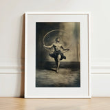 Ringleader - Gay Neoclassical Art Print / Canvas Framed Black-and-white Artwork Muscular Man Motion Hoop Waist Queer Body Liberation,