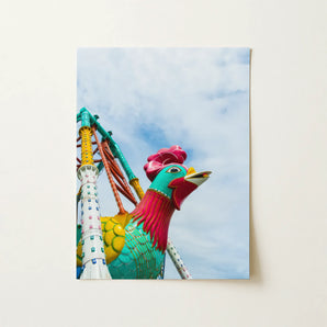 Rise and Shine - Amusement Park Fun Fair Ride Art Print / Canvas, 12x16’’ / 31x41cm / Unframed / no Border, Posters Prints & Visual