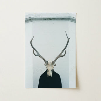 Ritual - Creepy Deer Skull Art Print / Canvas, 12x18’’ / 31x46cm / Unframed / no Border, Posters Prints & Visual Artwork, Toby Leon